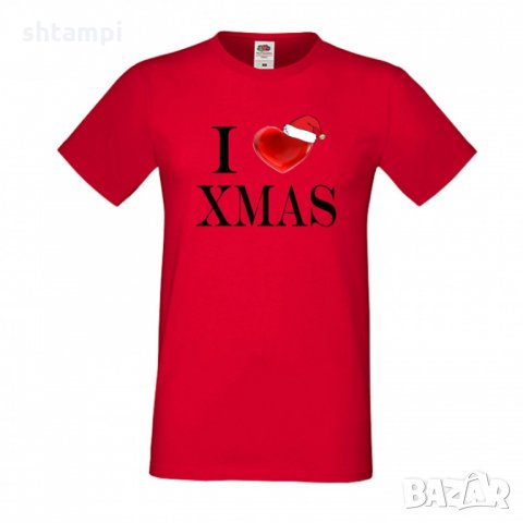 Мъжка тениска Коледа I Love XMAS, снимка 1 - Тениски - 34690497