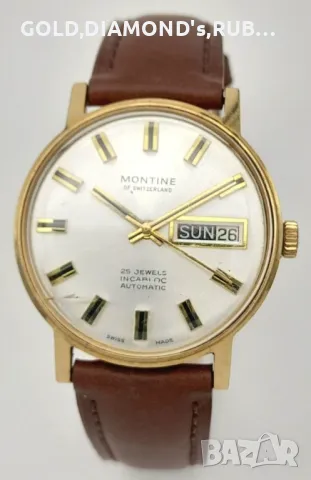 Златен часовник Montine (Швейцария), снимка 3 - Мъжки - 47911728