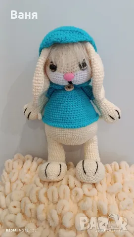 Ръчно плетено зайче, снимка 3 - Други - 47389031