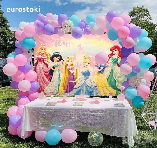 Фон за снимка "Честит Рожден ден на Принцеса", фотографски фон за Рожден ден за момичета, снимка 7 - Чанти, стативи, аксесоари - 52506671