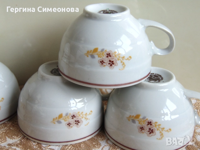 Чаши за кафе стар български порцелан, снимка 4 - Чаши - 52482689