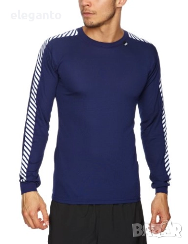 Мъжко ! Helly Hansen  Dry Stripe Crew Long Sleeve Baselayer - Navy, L размер