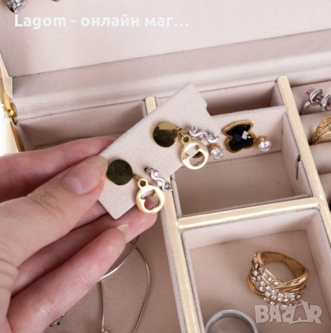 Кутия за бижута, органайзер с огледало и чекмеджета, снимка 8 - Органайзери - 52549986