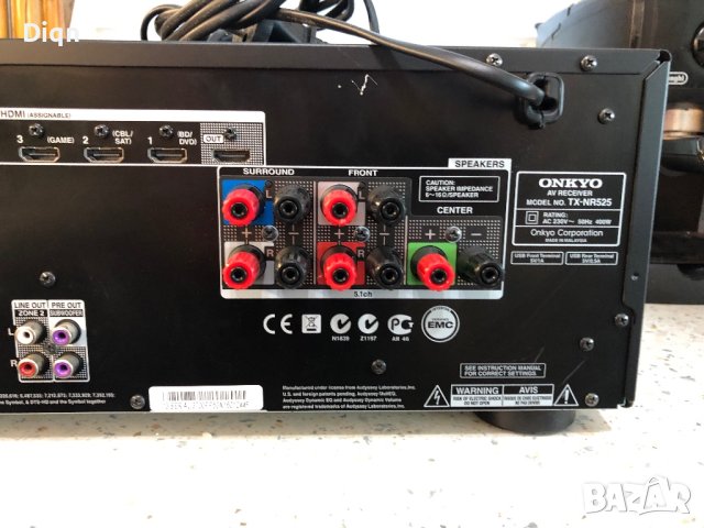 Onkyo TX-NR525, снимка 11 - Ресийвъри, усилватели, смесителни пултове - 41438087