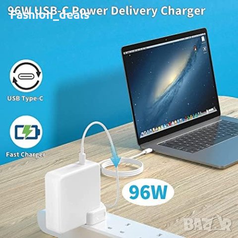 Ново Зарядно за лаптоп MacBook Pro / Air 96W USB C Стенен адаптер, снимка 7 - Захранвания и кутии - 42203868