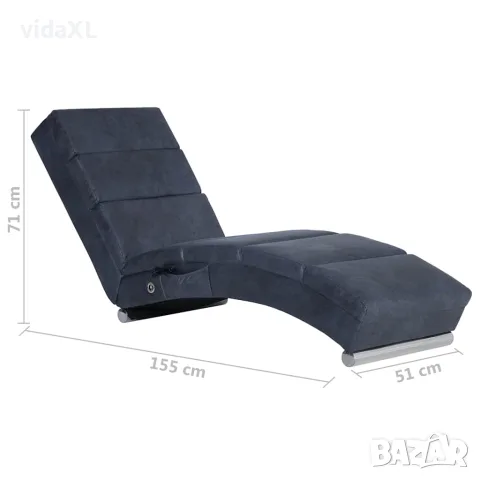 vidaXL Масажираща кушетка, сива, изкуствен велур, снимка 10 - Кушетки - 56146494