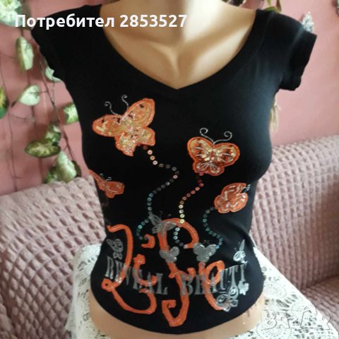 Тениска/пеперуди с пайети