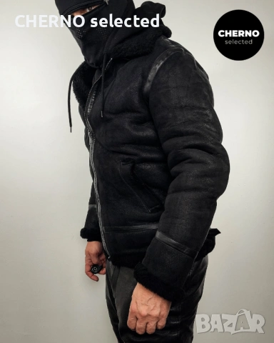 Мъжко бомбър яке от естествена агнешка кожа•кожух LEVI'S MADE & CRAFTED Shearling Bomber – M•L, снимка 3 - Якета - 53663962