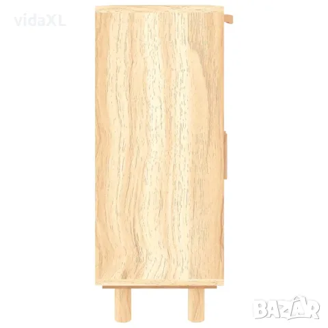 vidaXL Сайдборд, кафяв, 60x30x75 см, бор масив и естествен ратан, снимка 6 - Бюфети - 56147094