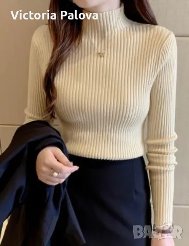 Копринена блуза/ поло светъл беж