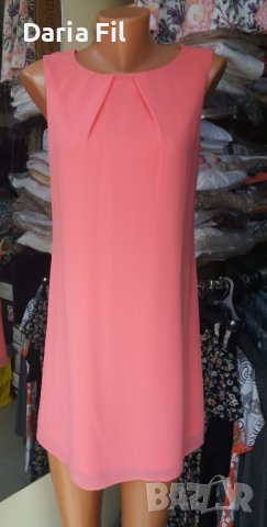 Рокля в нежен розов цвят - шифон с подплата , снимка 1