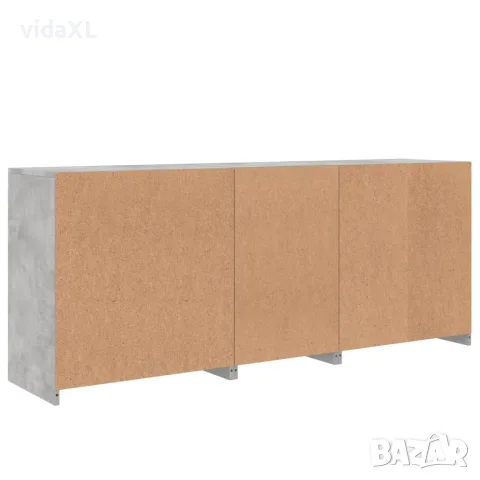 vidaXL Сайдборд с LED светлини, бетонно сив, 162x37x67 см, снимка 9 - Бюфети - 56146789