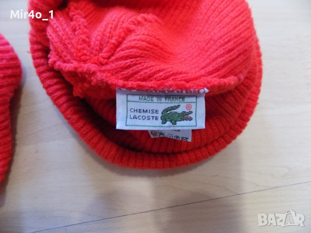 зимна шапка lacoste оригинална мъжка дамска спортна топла червена, снимка 4 - Шапки - 42597734