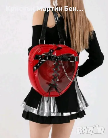 Дамска кожена чанта в форма няколко ябълка , снимка 2 - Чанти - 47889454
