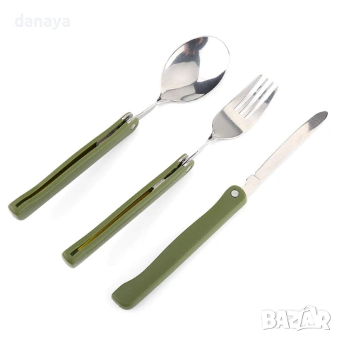 6282 Туристически сгъваеми прибори в калъф – комплект за къмпинг с лъжица, вилица и нож, снимка 2 - Къмпинг мебели - 53211776