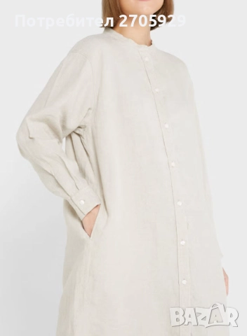 Рокля в миди дължина от 100% лен, размер XS/S (става до М), снимка 3 - Рокли - 52220427