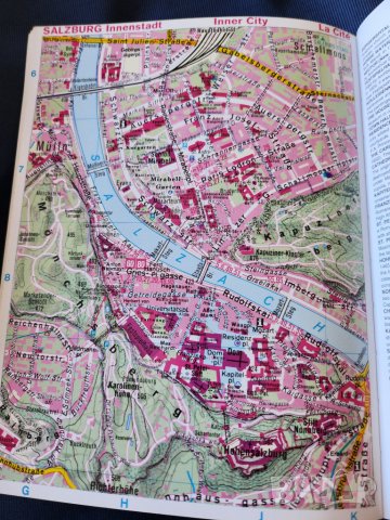 Залцбург / Salzburg city guide with map ( 110 colorfotos), албум/пътеводител на англ.език, снимка 3 - Енциклопедии, справочници - 44791460