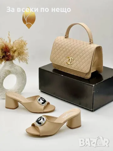 Chanel Дамски Чехли На Дебел Ток Шанел - Различни Цветове Код SEM-544, снимка 3 - Чехли - 55874569