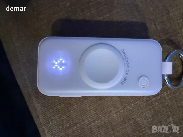 INIU Power Bank за Apple Watch, 5000mAh безжична с вграден кабел и LCD дисплей, лилава, снимка 10 - Външни батерии - 50595051