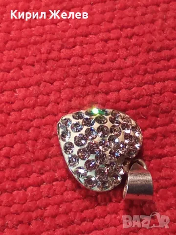 СЪРЦЕВИДЕН СРЕБЪРЕН МЕДАЛЬОН СРЕБРО 925 с БЯЛ ЕМАЙЛ и ИСКРЯЩИ КРИСТАЛИ 46792, снимка 9 - Колиета, медальони, синджири - 46427547