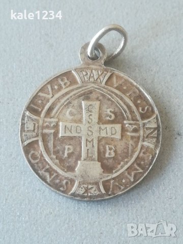 Медальон St. BENEDICTI. Свети Бенедикт. Католически. Християнски. Закрилник, снимка 2 - Антикварни и старинни предмети - 40884200