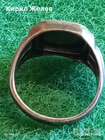 Старинен сребърен пръстен печат с монограм майсторска изработка 51816, снимка 8 - Пръстени - 52934381