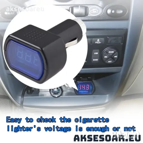 Тестер за акумулатор с Led дисплей Дигитален волтметър за запалка на кола и камион без монтажи мобил, снимка 2 - Аксесоари и консумативи - 47618406