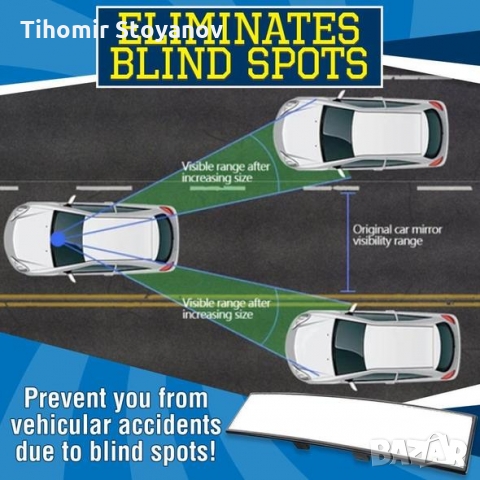 Панорамно широкоъгълно огледало за задно виждане, снимка 2 - Аксесоари и консумативи - 36072417