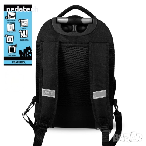 Ученическа раница на колелца Game, Черен, 33x27x47см., снимка 3 - Раници - 51605348