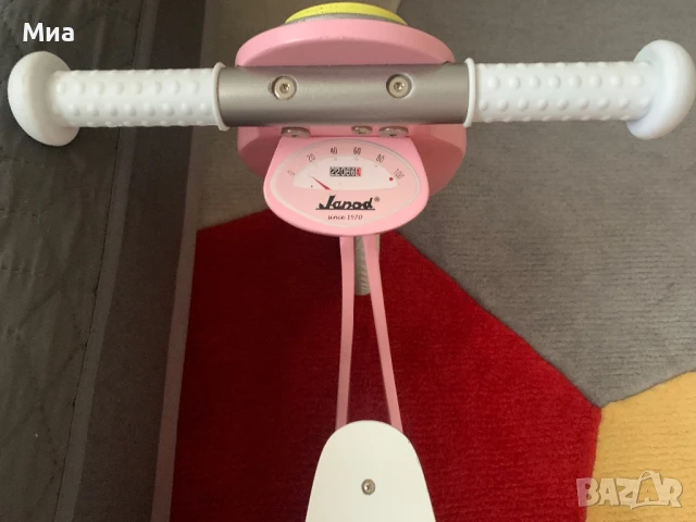 Розов скутер Janod за баланс с чанта, снимка 7 - Детски велосипеди, триколки и коли - 50784683