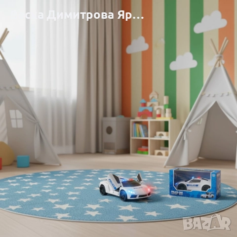 Полицейска кола със светлини и звук POLICE CAR, снимка 2 - Коли, камиони, мотори, писти - 52671508