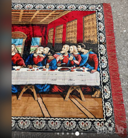 старинен килим, ковьор за стена Исус Христос и тайната вечеря плюшен ковьор за стена, черга, пано, снимка 5 - Други - 44555355