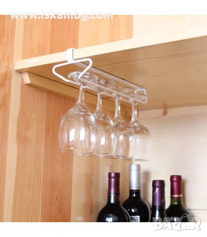 ПОСТАВКА ЗА ЧАШИ ЗА ВИНО ЗА ШКАФ, ДЪРЖАЧ ЗА ЧАШИ СЪС СТОЛЧЕ- код 1846