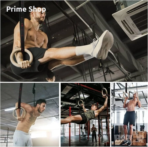 Гимнастически халки от дърво 5BILLION FITNESS, 28мм, 300кг, снимка 7 - Фитнес уреди - 53517052