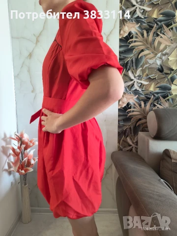 Разпродажба -  розова рокля с колан, снимка 3 - Рокли - 45387971