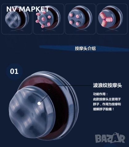 Инфрачервен антицелулитен масажор / Мощност: 5W /‎ Напрежение: 24V / Четири сменяеми масажни глави, снимка 4 - Други стоки за дома - 53840251