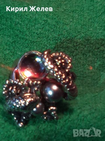 НЕО-ГОТИЧЕСКИ ФИГУРАЛЕН ЗМИЕВИДЕН КРИСТАЛЕН ПЕРЛЕН ПОСРЕБРЕН ПРЪСТЕН 26454, снимка 3 - Пръстени - 36421748