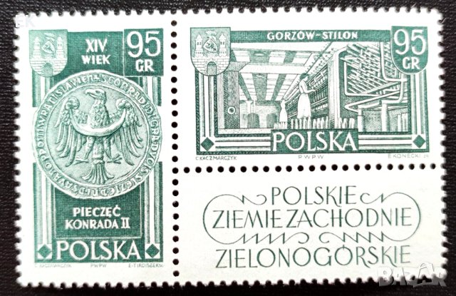 Полша, 1962 г. - пълна серия чисти марки с винетка, история, 4*3, снимка 1 - Филателия - 41509163