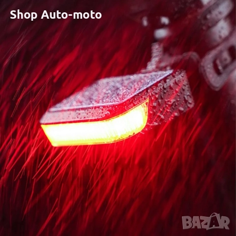 LED светлина за велосипед Automat, 2 в 1, Соларен фар или стоп, USB, снимка 6 - Аксесоари за велосипеди - 51554912