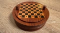 Старинен малък дървен шах, ръчно изработен!, снимка 4