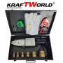Поялник за полипропиленови тръби Ф20–63 мм KraftWorld 2500W Лепачка за ППР + ножица и ръкавици, снимка 3