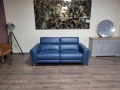 Син кожен диван тройка La-z-boy с електрически релакс механизъм, снимка 2