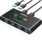 USB превключвател KVM превключвател, алуминиев USB 3.0 превключвател 2 компютъра, споделящи 4 USB ус, снимка 1