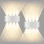 LED стенен лампион 8 W - 2 броя нагоре/надолу IP65 топла бяла 3000 K – бял, снимка 1