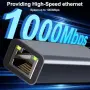 USB C към RJ45 Ethernet адаптер 2-в-1 1Gbps, снимка 3