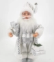 Коледна декоративна фигура Дядо Коледа в сребристи орнаменти, снимка 8
