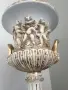 Capodimonte 39см-3кг/Каподимонте голяма стара фигурална италианска порцеланова ваза-урна с херувими, снимка 4