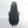 Модерна синьо-сива права перука - 80 см с лейс фронт 13×4, снимка 6
