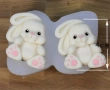 2 сладки усмихнати зайчета зайче заек силиконов молд форма фондан шоколад гипс смола декор, снимка 3
