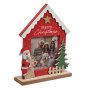 Коледна дървена рамка, Червена Къща Merry Christmas, 19.5см
